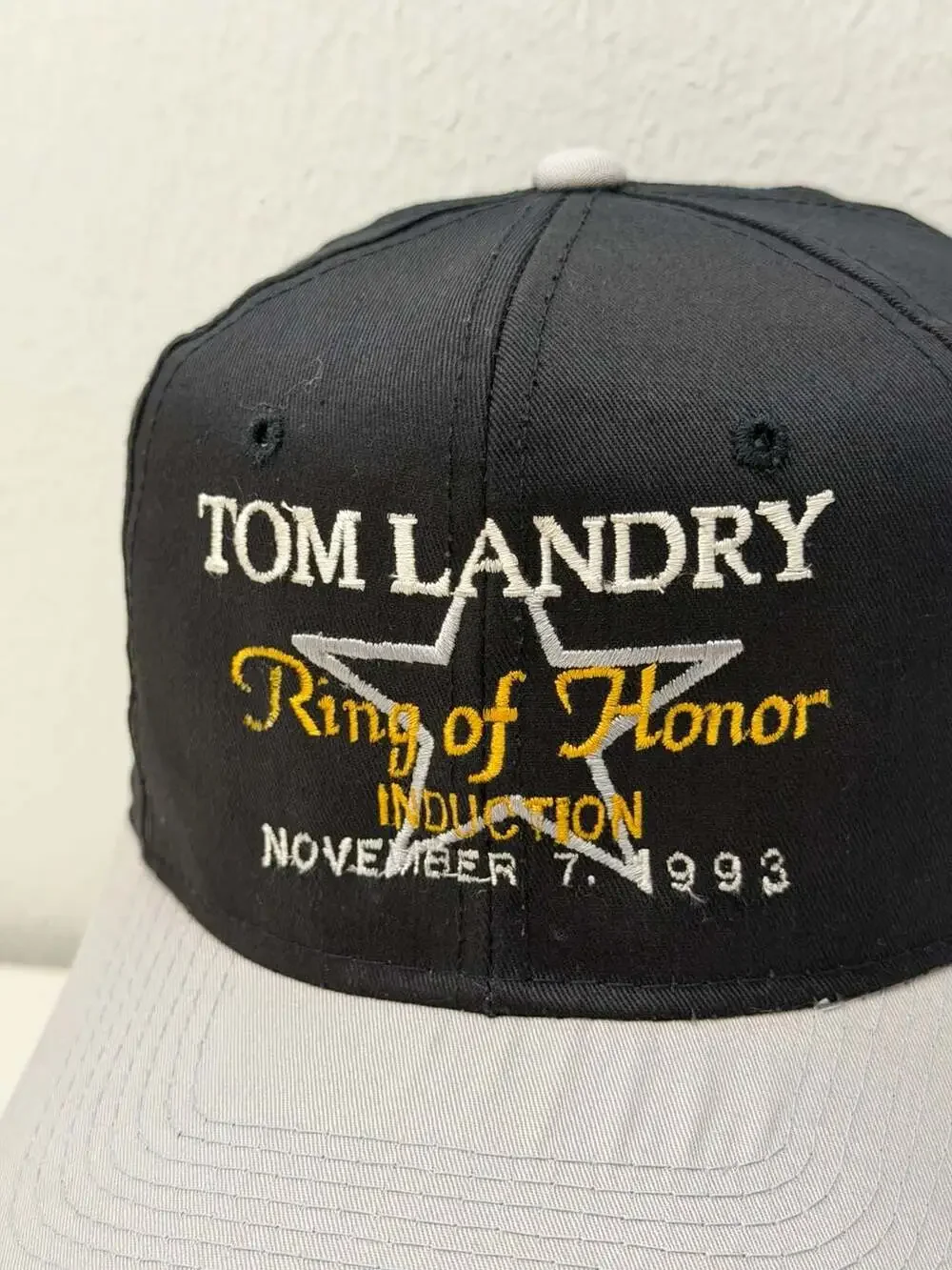 Vintage 90s Tom Landry Ring of Honor Induction 1993 Dallas Cowboys Snapback Hat